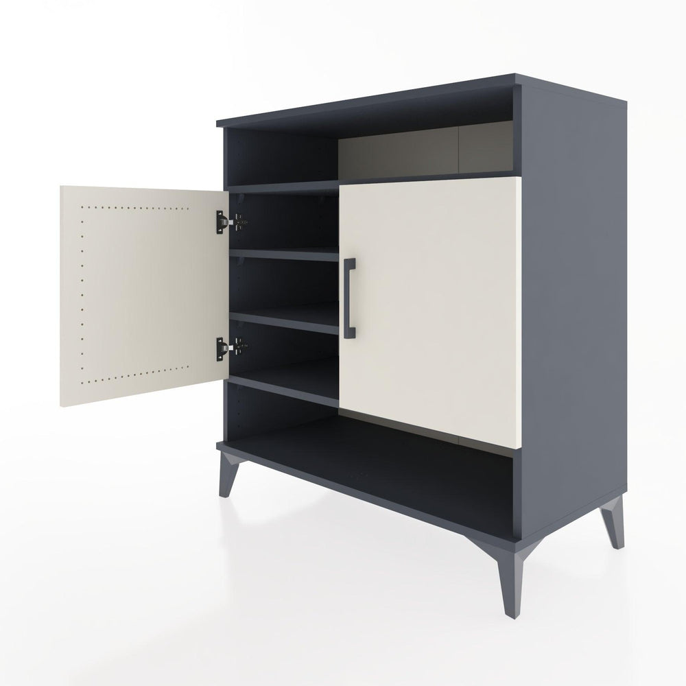 Woodntry Modüler Şifonyer Antrasit 88x44x84 cm Kapaklı ve Raflı KR67-2