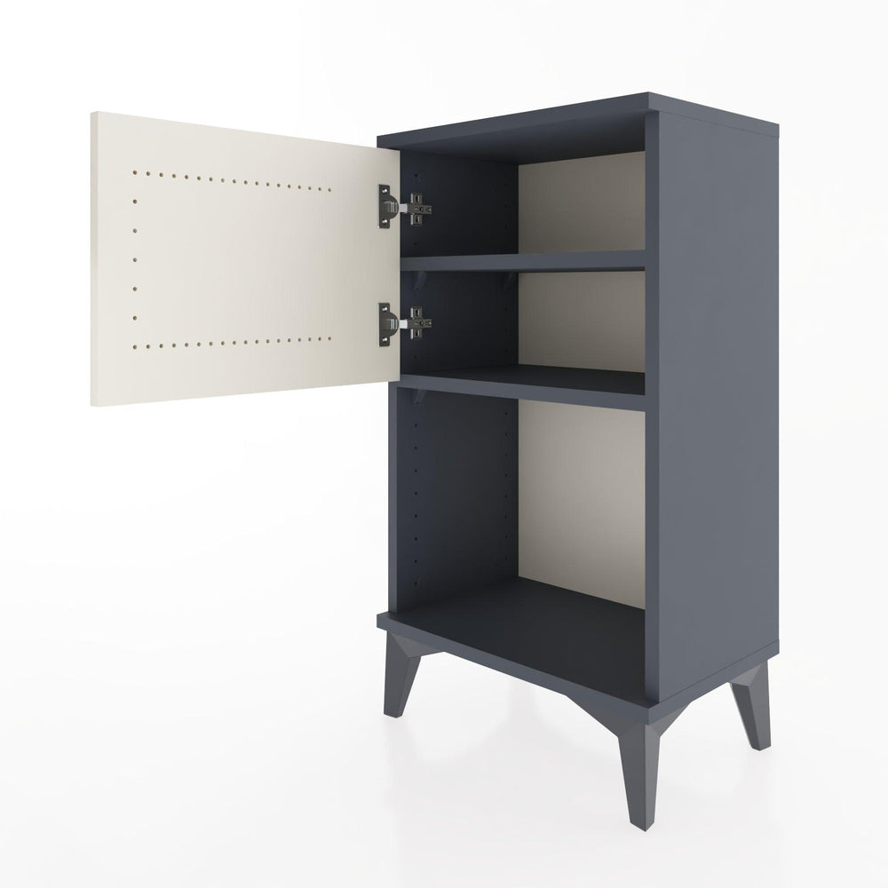 Woodntry Modüler Komodin Raf ve Tek Kapaklı V2 44x30x68 cm Antrasit - Woodntry