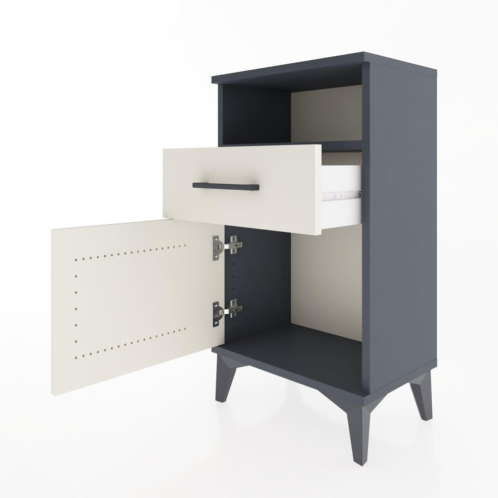 Woodntry Modüler Komodin Raf Çekmece Kapaklı 44x30x68 cm Antrasit - Woodntry