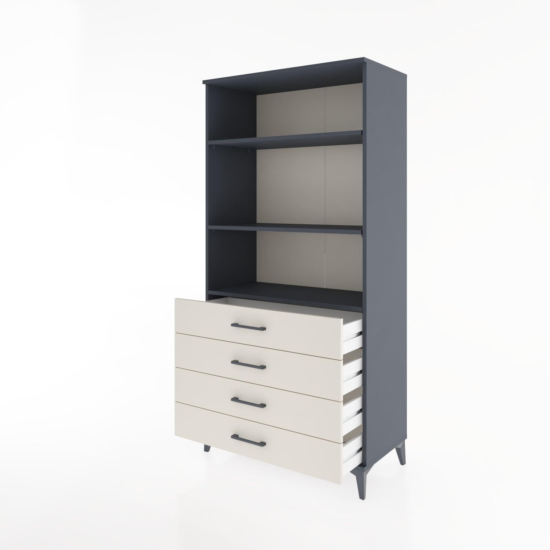 Woodntry Modular Cabinet Anthracite 88x44x170 cm with Drawers and Shelves CR36-2