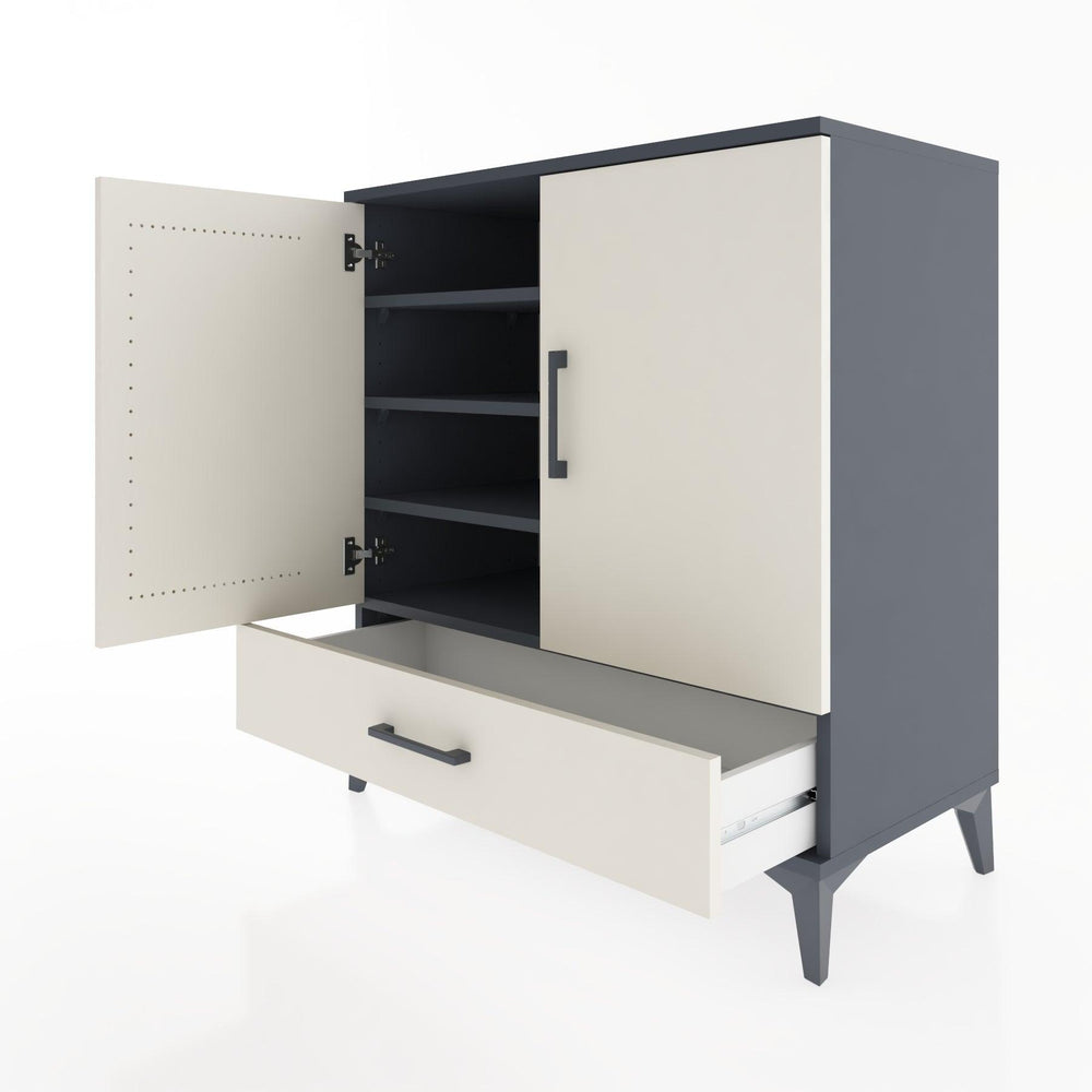 Woodntry Modüler Şifonyer Antrasit 88x44x84 cm Kapaklı ve Çekmeceli KC70-2