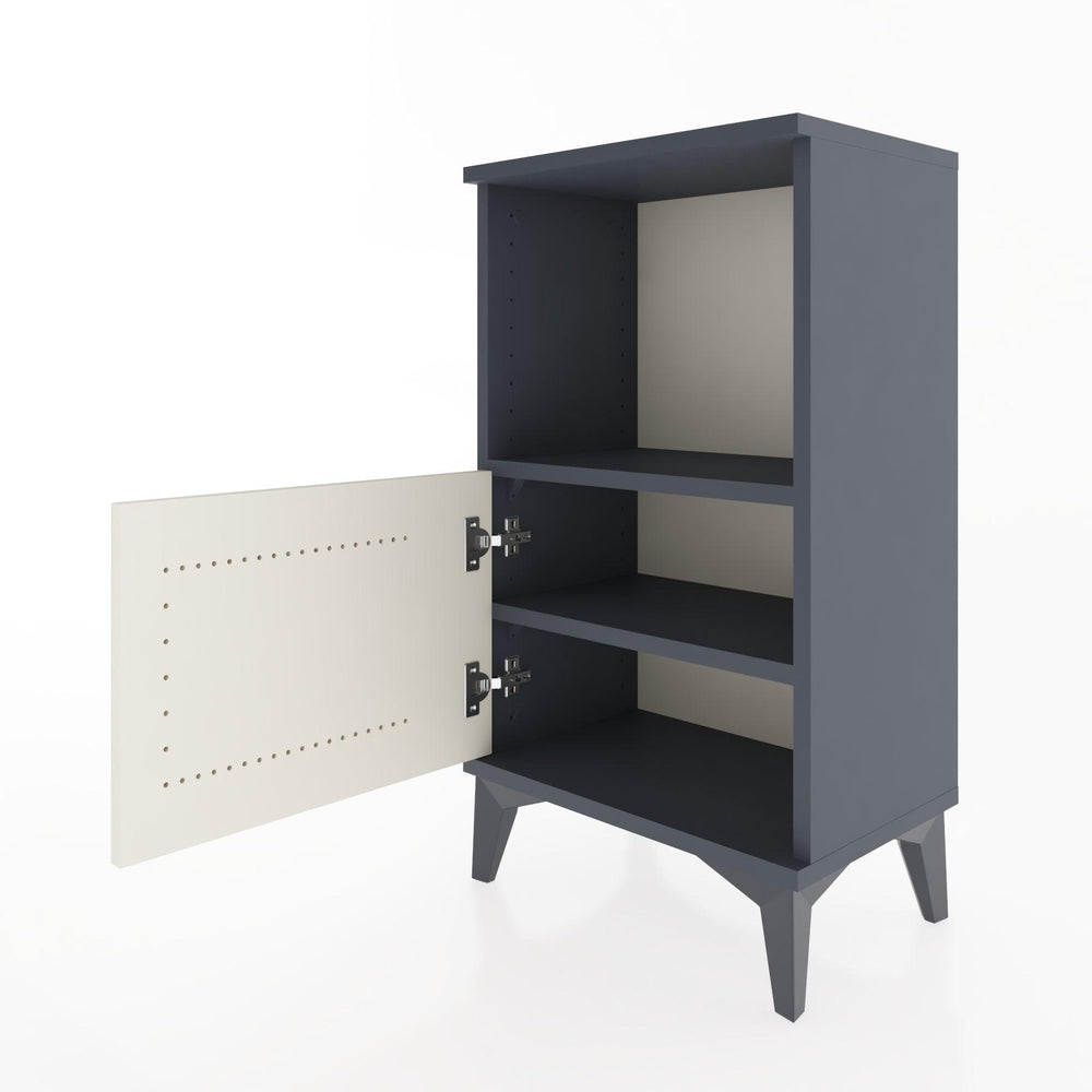 Woodntry Modüler Komodin Raf ve Tek Kapaklı V1 44x30x68 cm Antrasit - Woodntry