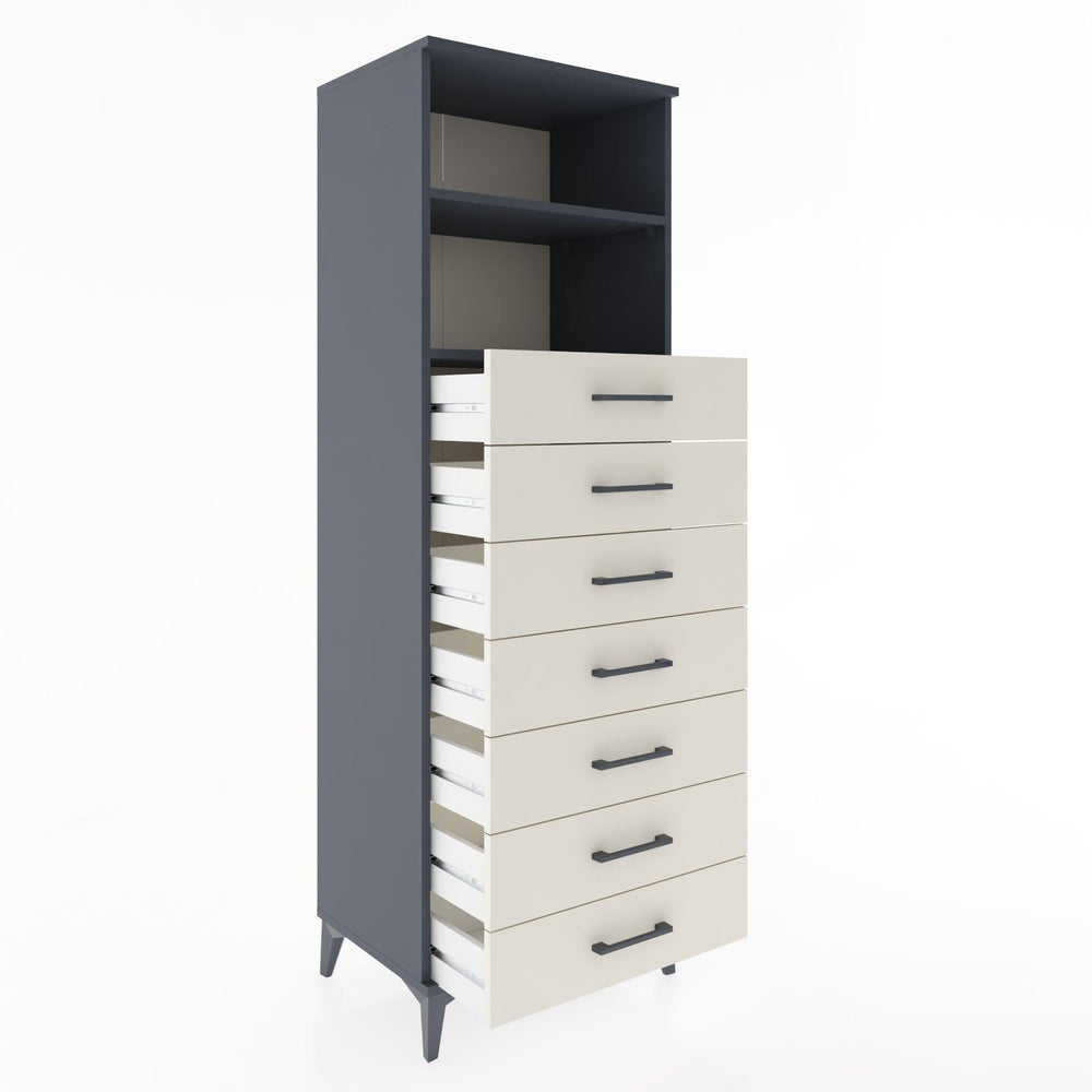 Woodntry Modular Cabinet Anthracite 60x44x170 cm with Drawers and Shelves CR33-2