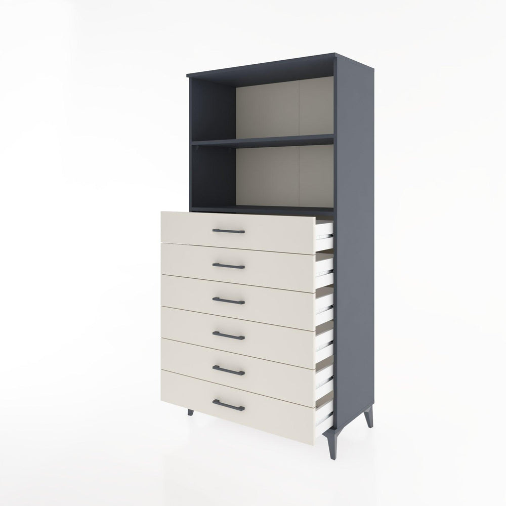 Woodntry Modular Cabinet Anthracite 88x44x170 cm with Drawers and Shelves CR34-2