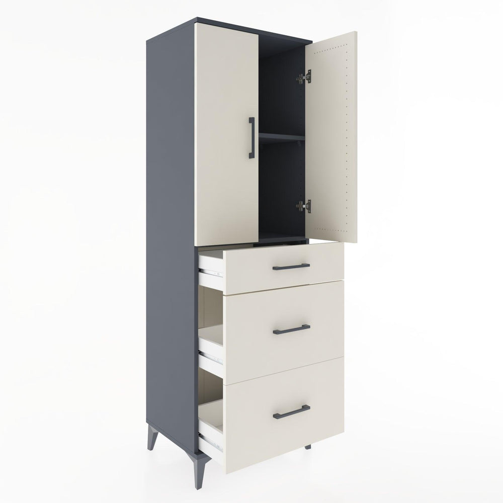 Woodntry Modular Cabinet Anthracite 60x44x170 cm with Doors and Drawers KC20-2