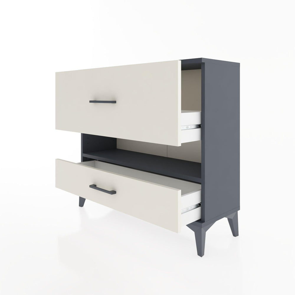 Woodntry Modüler Şifonyer İki Çekmeceli V10 88x30x68 cm Antrasit - Woodntry