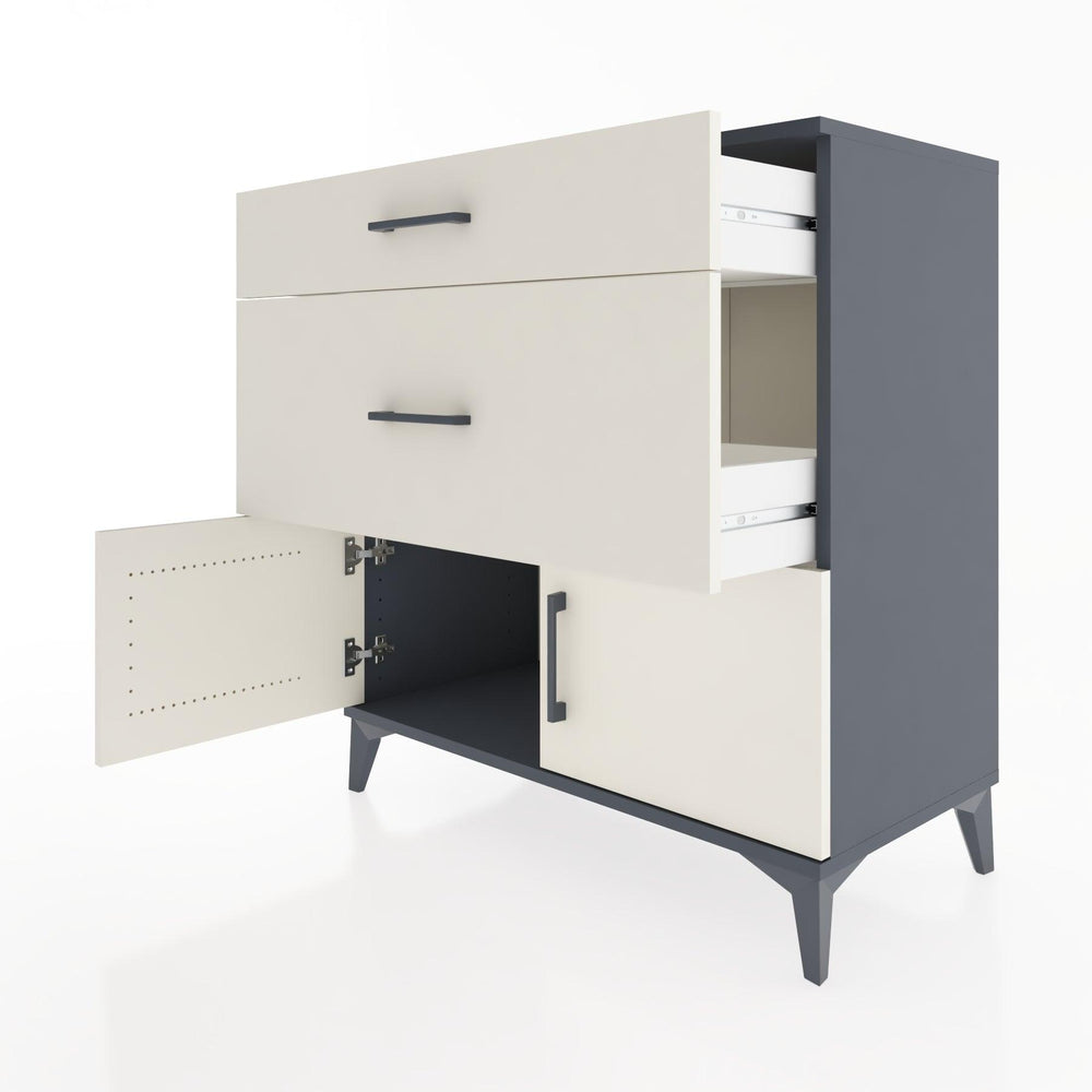 Woodntry Modular Dresser Anthracite 88x44x84 cm with Cover and Drawer KC116-2