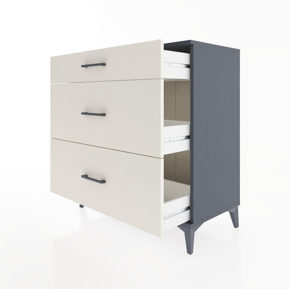 Woodntry Modüler Şifonyer Antrasit 88x44x84 cm Çekmeceli C5-2