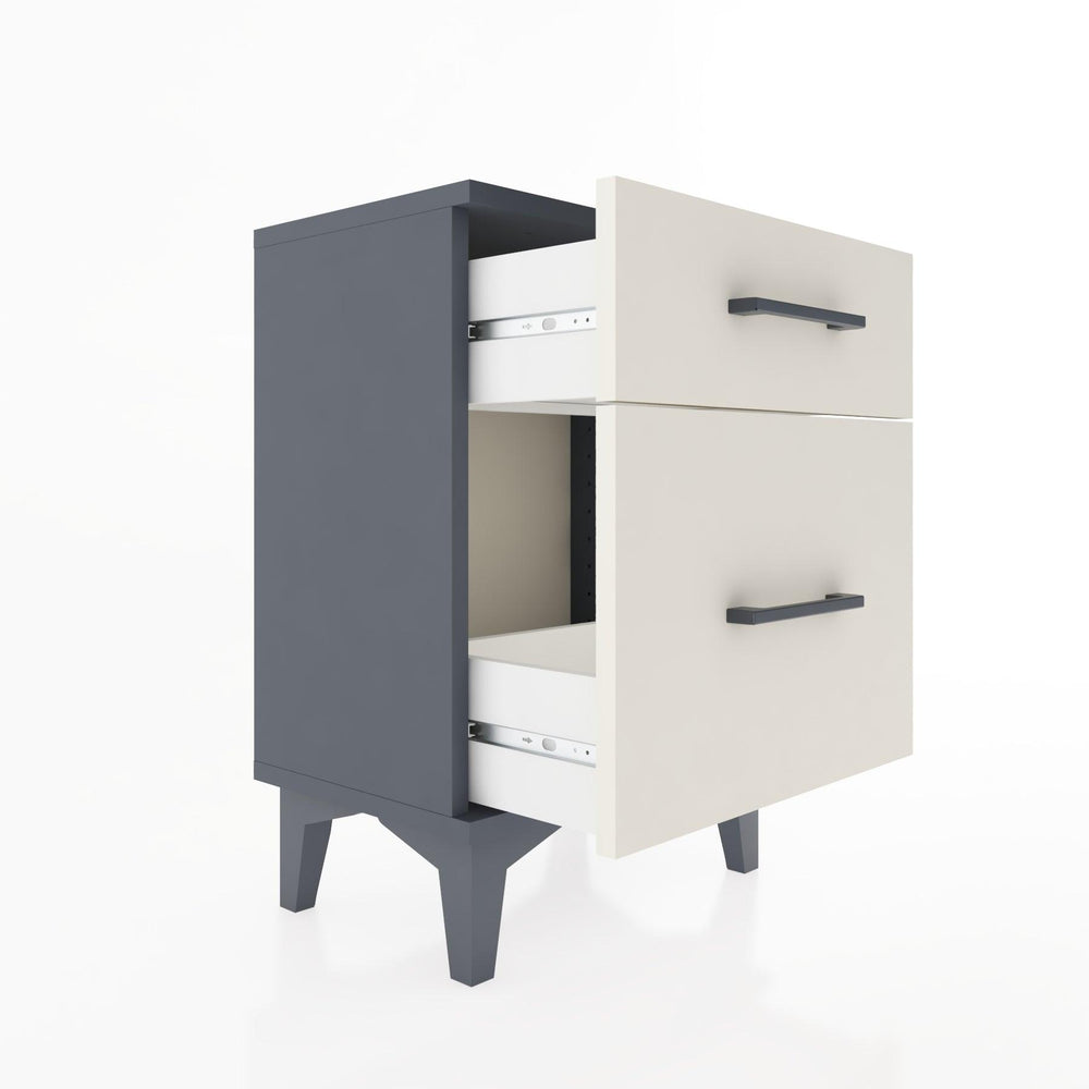 Woodntry Modüler Komodin Küçük ve Büyük Çekmece 44x30x52 cm Antrasit - Woodntry