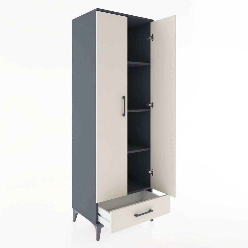 Woodntry Modular Cabinet Anthracite 60x44x170 cm with Doors and Drawers KC8-2