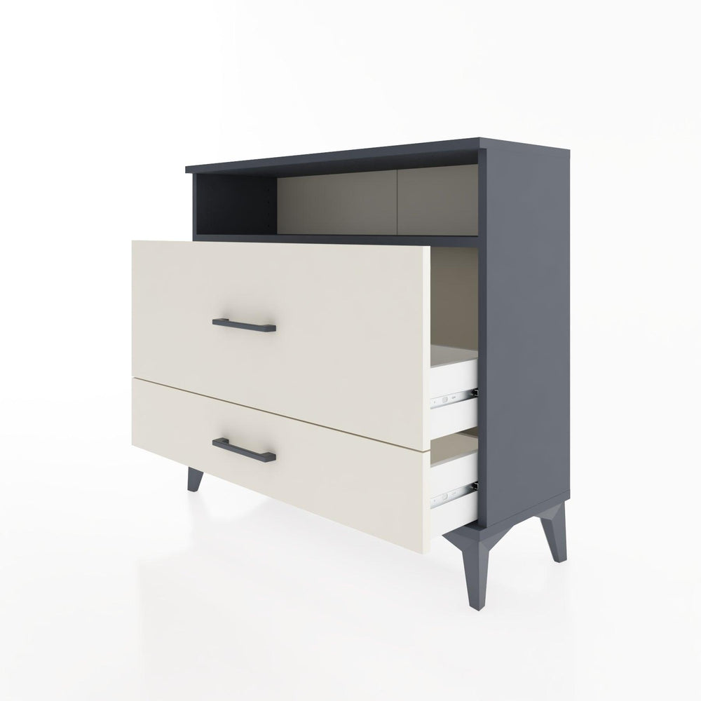 Woodntry Modüler Şifonyer İki Çekmeceli V7 88x30x68 cm Antrasit - Woodntry