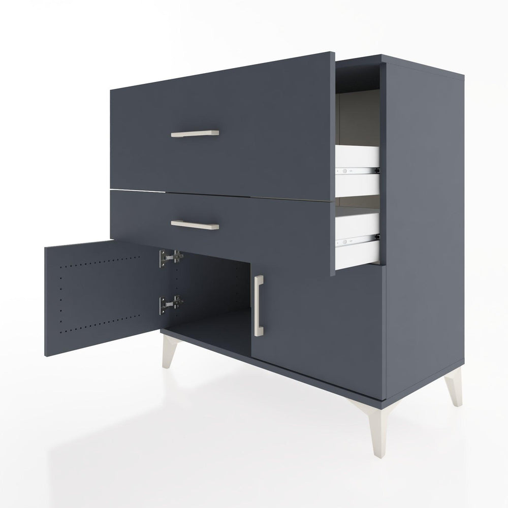 Woodntry Modular Dresser Anthracite 88x44x84 cm with Cover and Drawer KC106-2