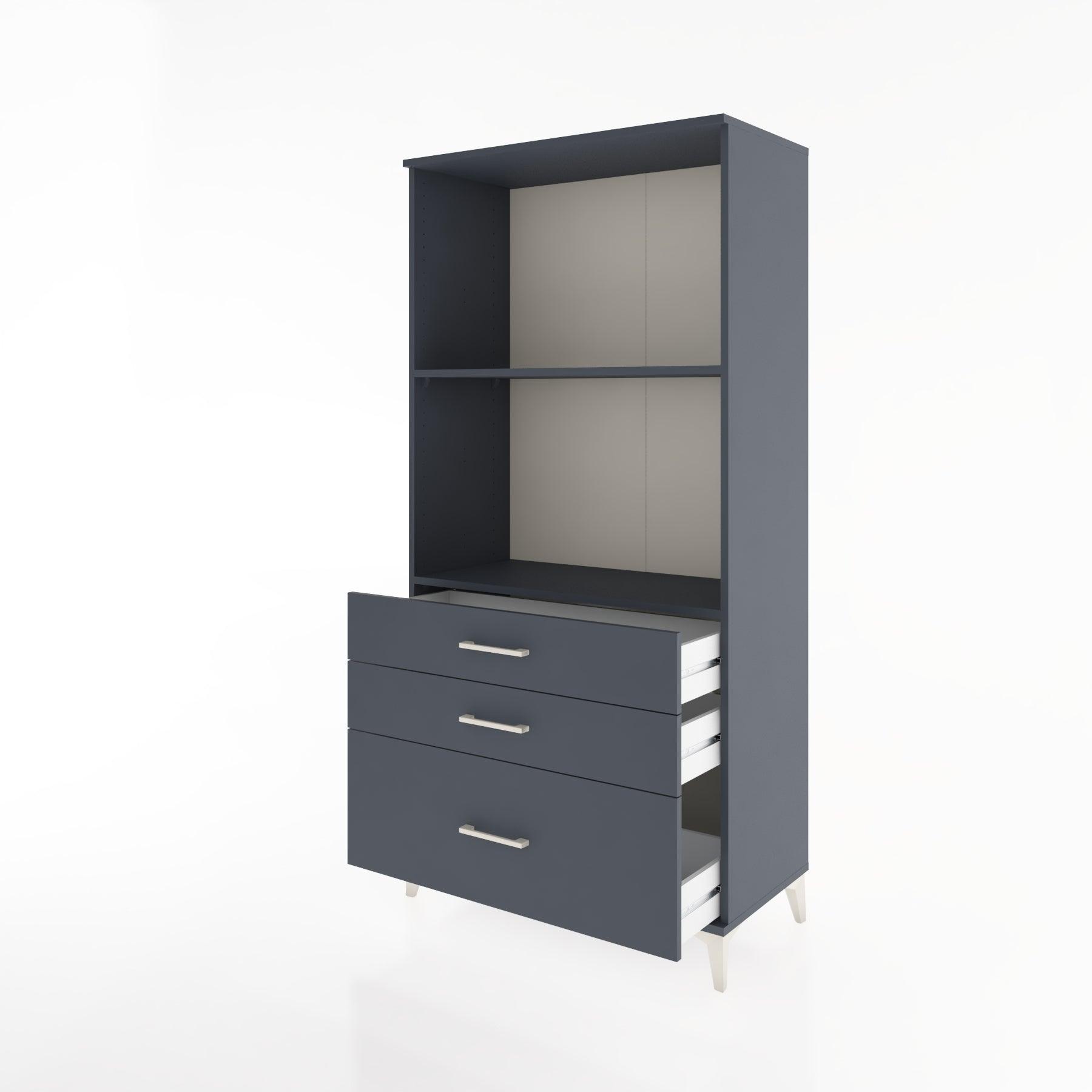 Woodntry Modular Cabinet Anthracite 88x44x170 cm with Drawers and Shelves CR42-2