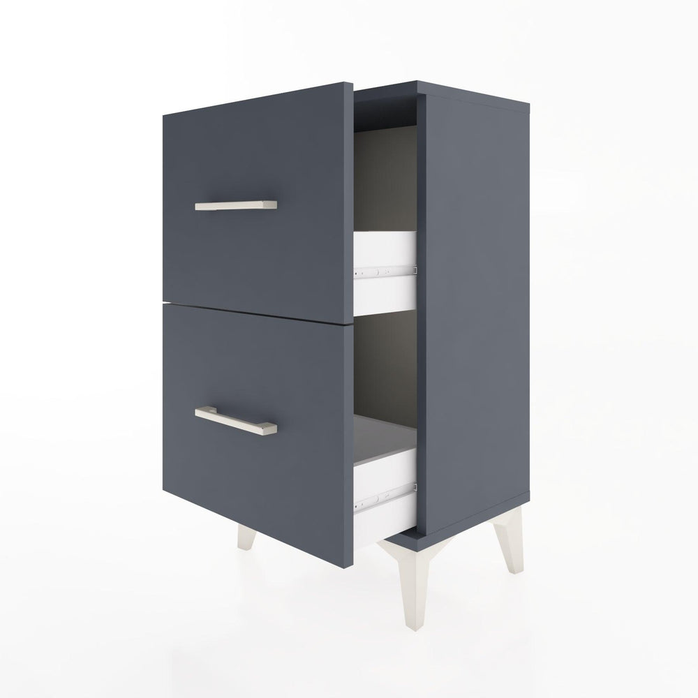 Woodntry Modüler Komodin İki Çekmeceli 44x30x68 cm Antrasit - Woodntry