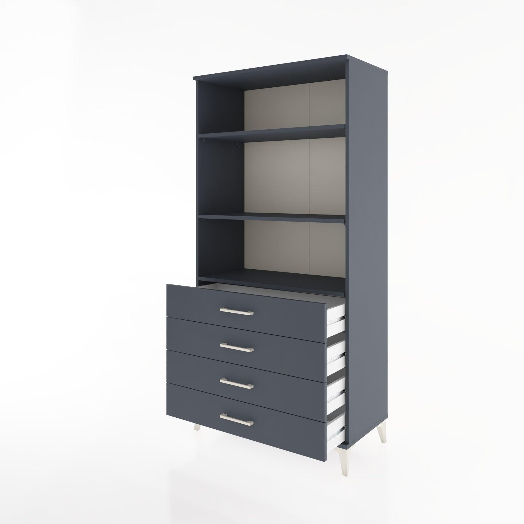 Woodntry Modular Cabinet Anthracite 88x44x170 cm with Drawers and Shelves CR36-2