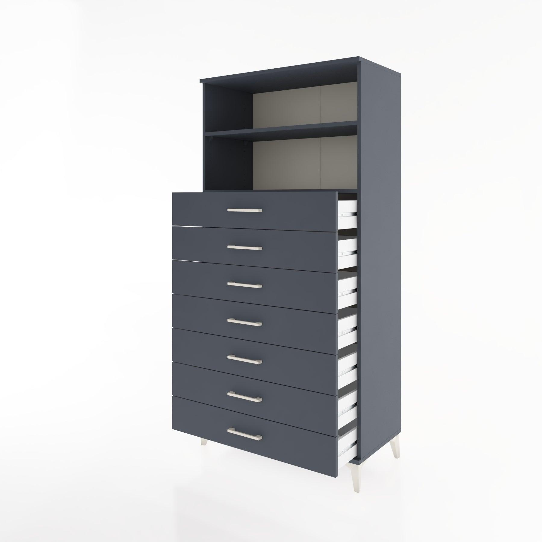 Woodntry Modular Cabinet Anthracite 88x44x170 cm with Drawers and Shelves CR33-2