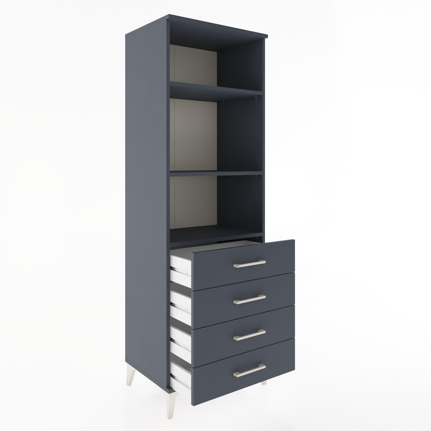 Woodntry Modular Cabinet Anthracite 60x44x170 cm with Drawers and Shelves CR36-2