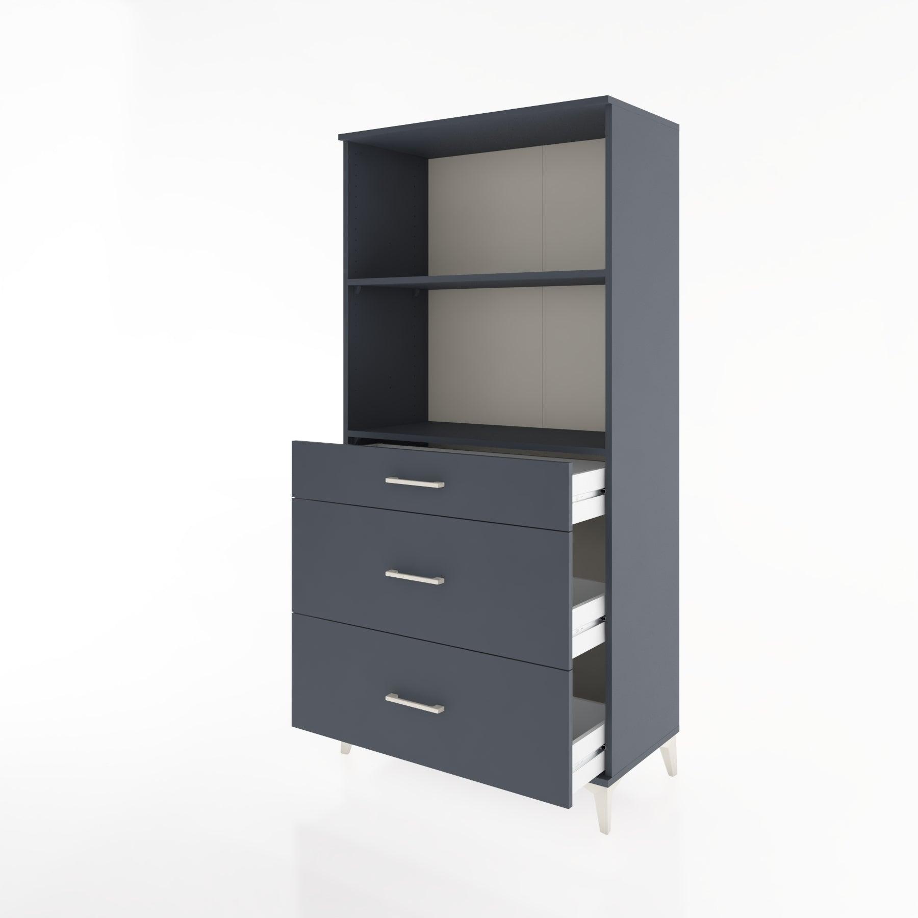 Woodntry Modular Cabinet Anthracite 88x44x170 cm with Drawers and Shelves CR48-2