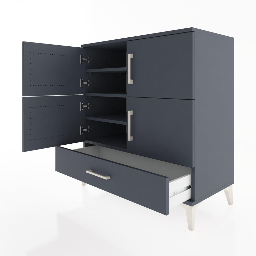 Woodntry Modüler Şifonyer Antrasit 88x44x84 cm Kapaklı ve Çekmeceli KC91-2