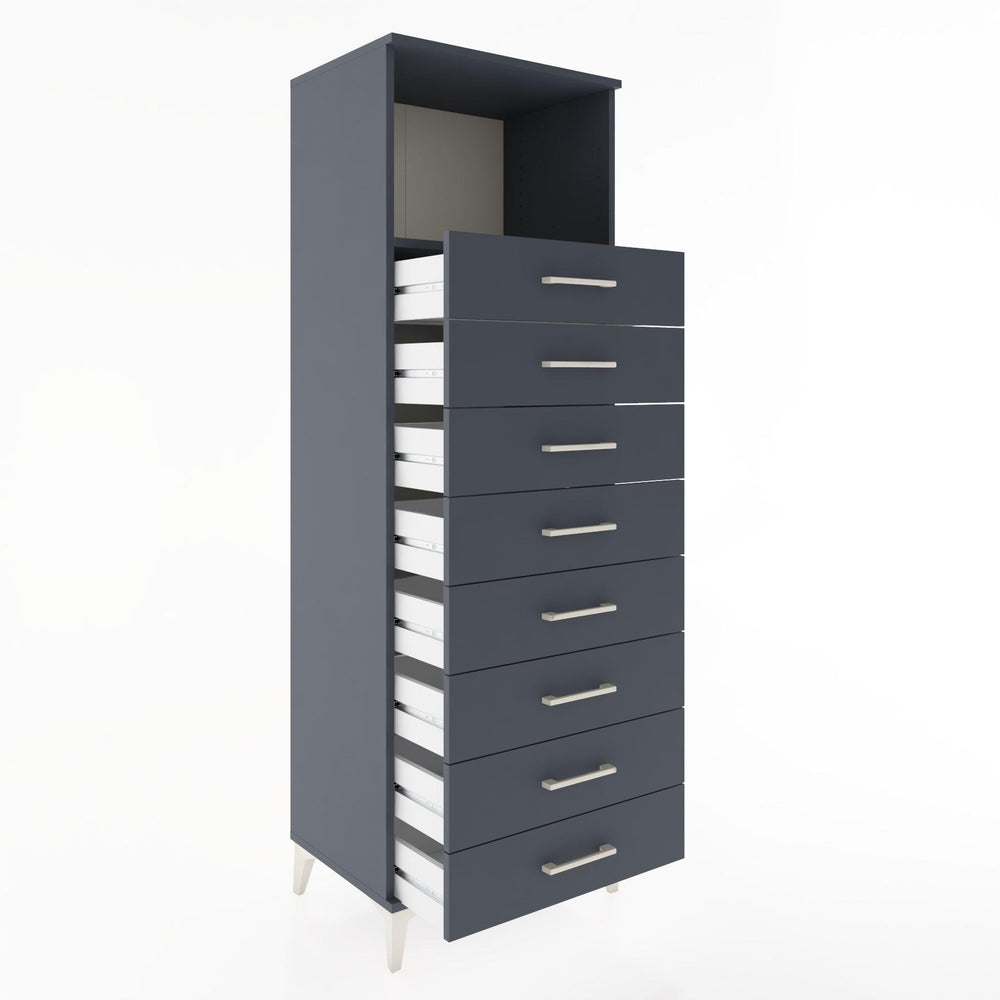 Woodntry Modüler Dolap Antrasit 60x44x170 cm Çekmeceli ve Raflı CR32-2