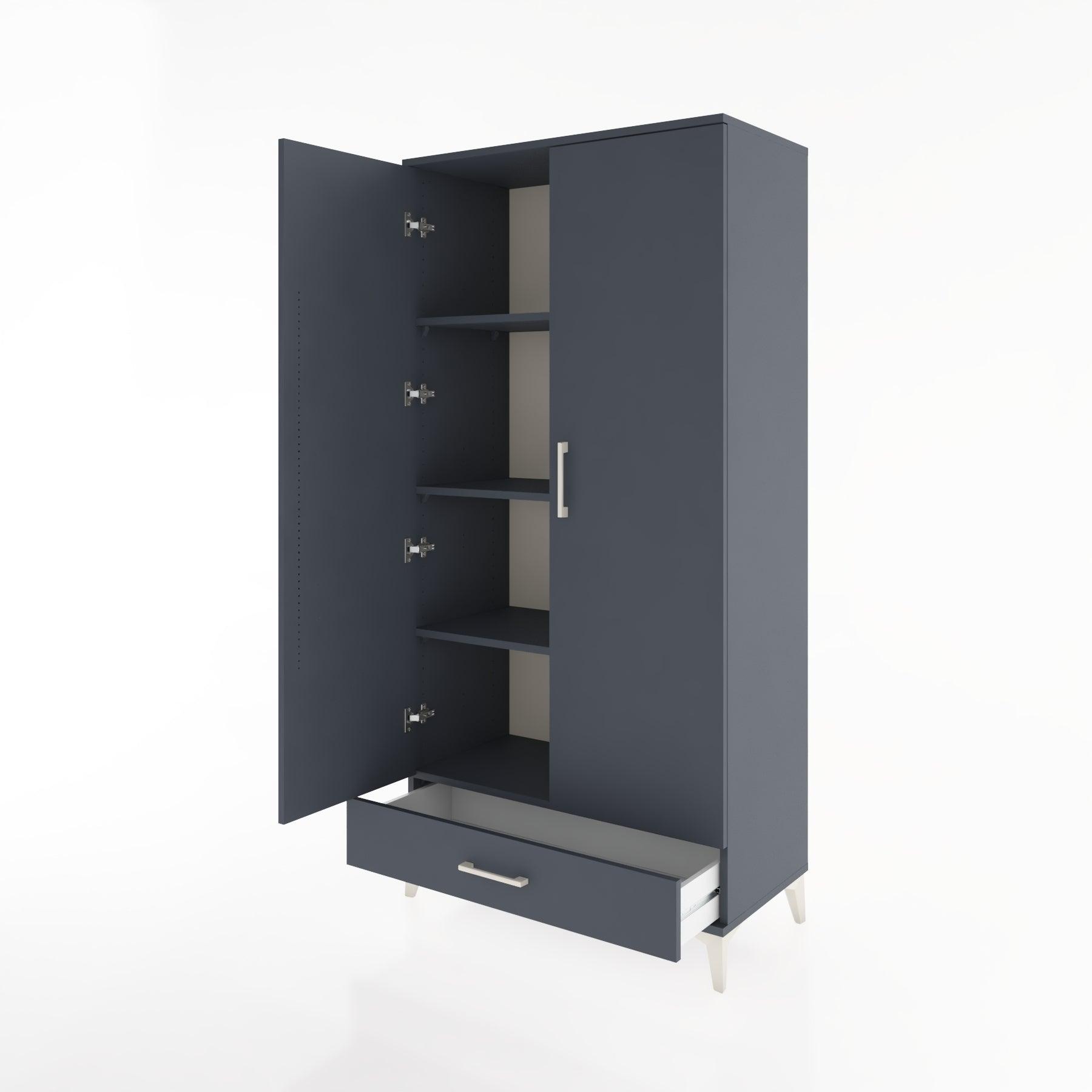 Woodntry Modular Cabinet Anthracite 88x44x170 cm with Doors and Drawers KC8-2