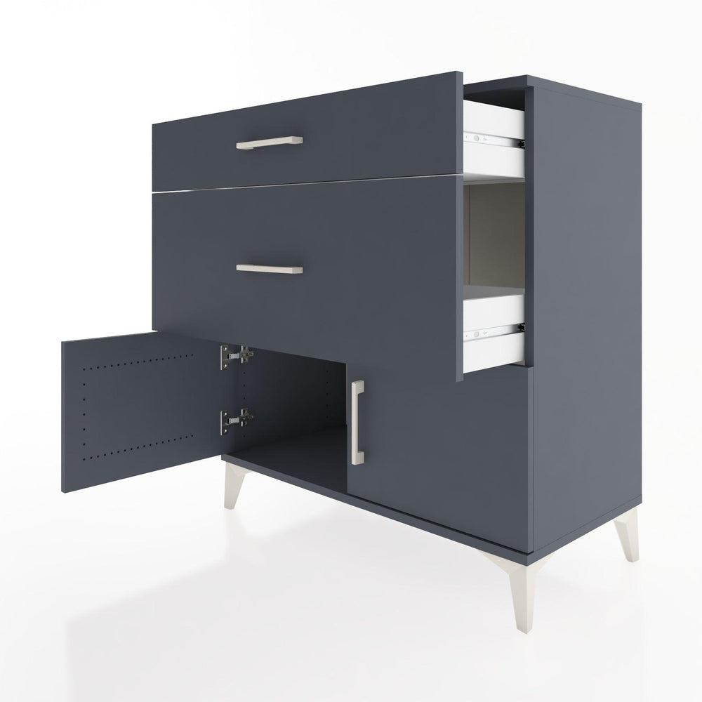 Woodntry Modular Dresser Anthracite 88x44x84 cm with Cover and Drawer KC116-2