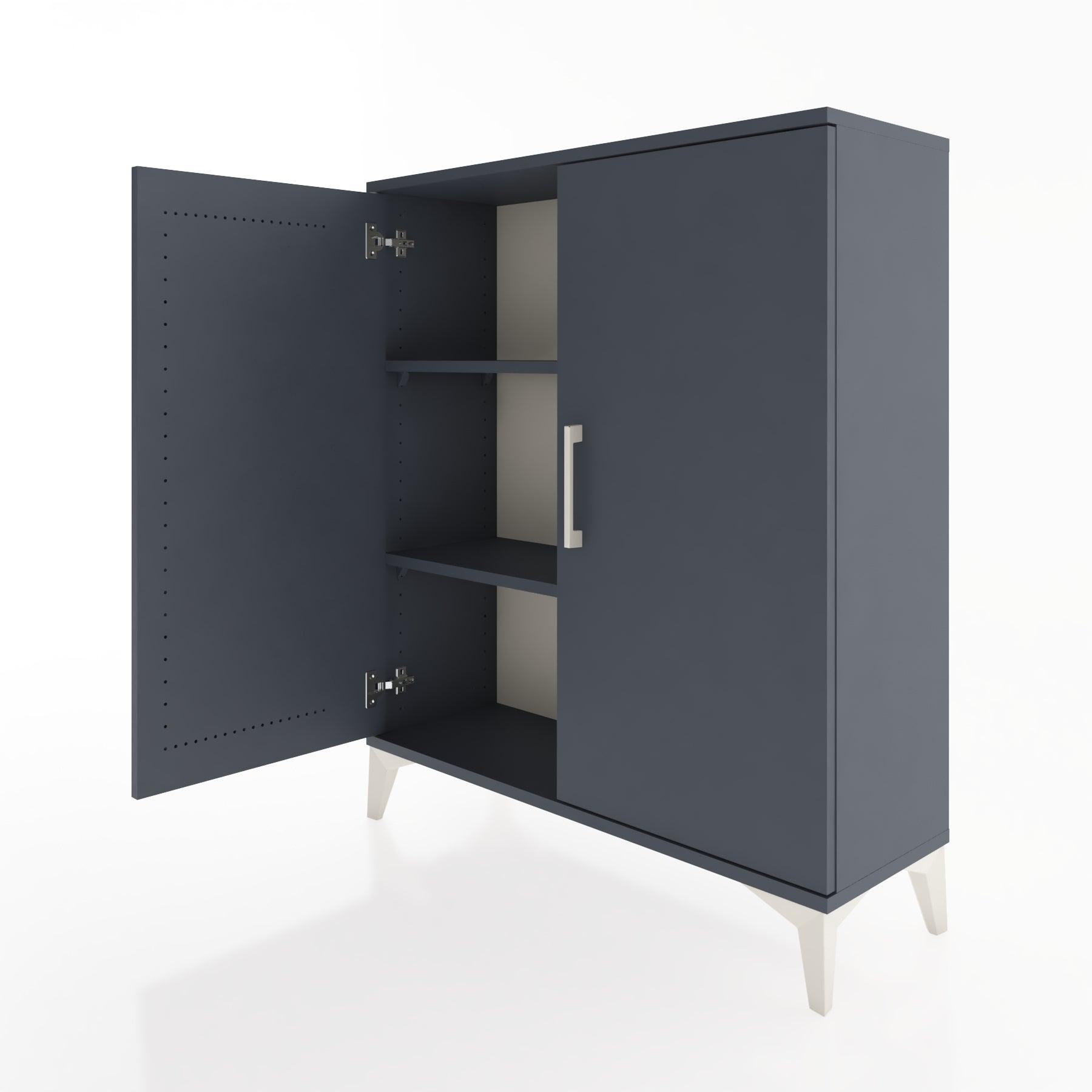 Woodntry Modüler Şifonyer Antrasit 88x30x94 cm Kapaklı K5-2