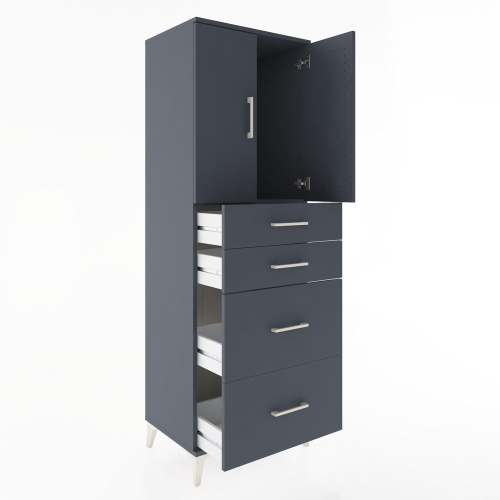 Woodntry Modular Cabinet Anthracite 60x44x170 cm with Doors and Drawers KC19-2
