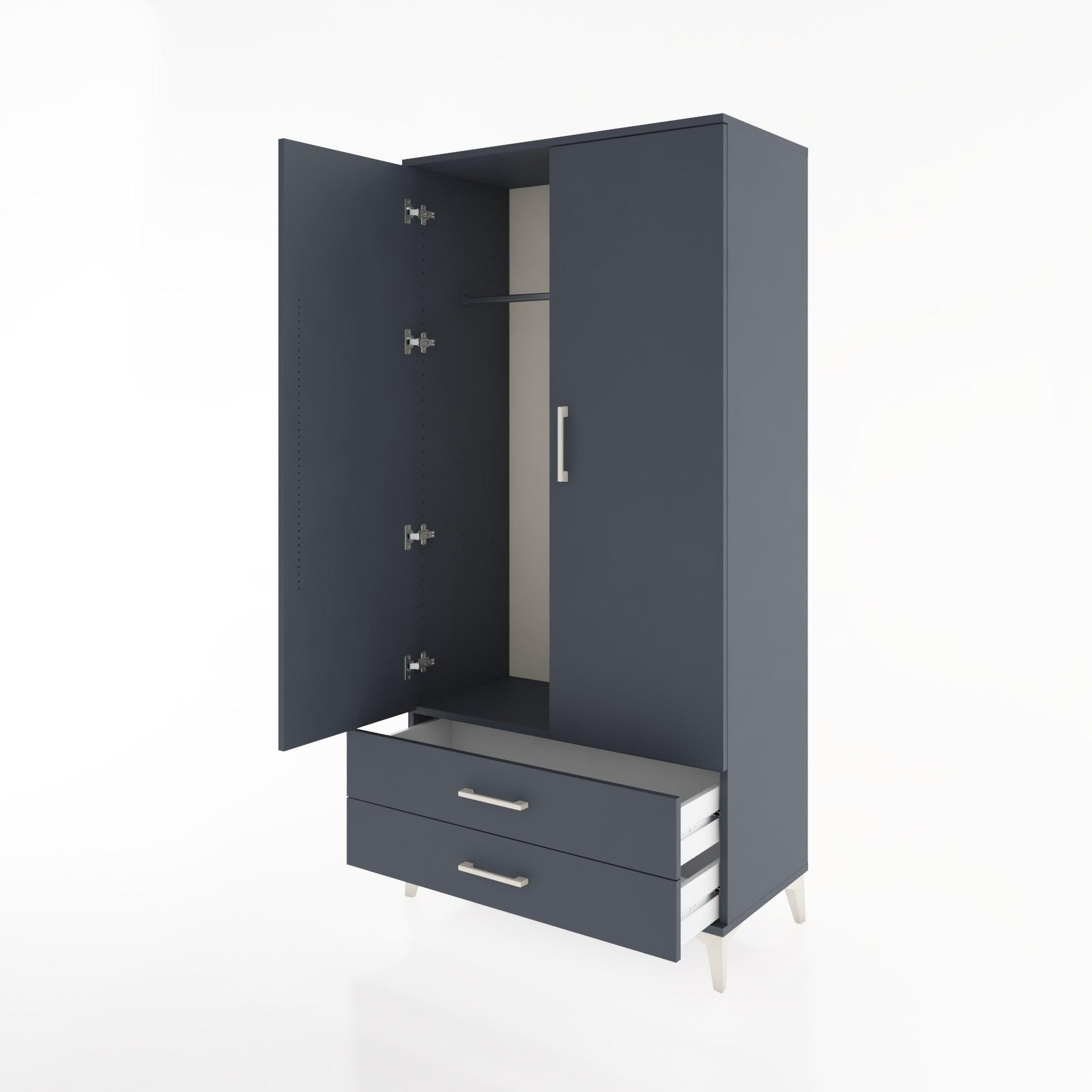 Woodntry Modular Cabinet Anthracite 88x44x170 cm with Doors and Drawers KC29-2
