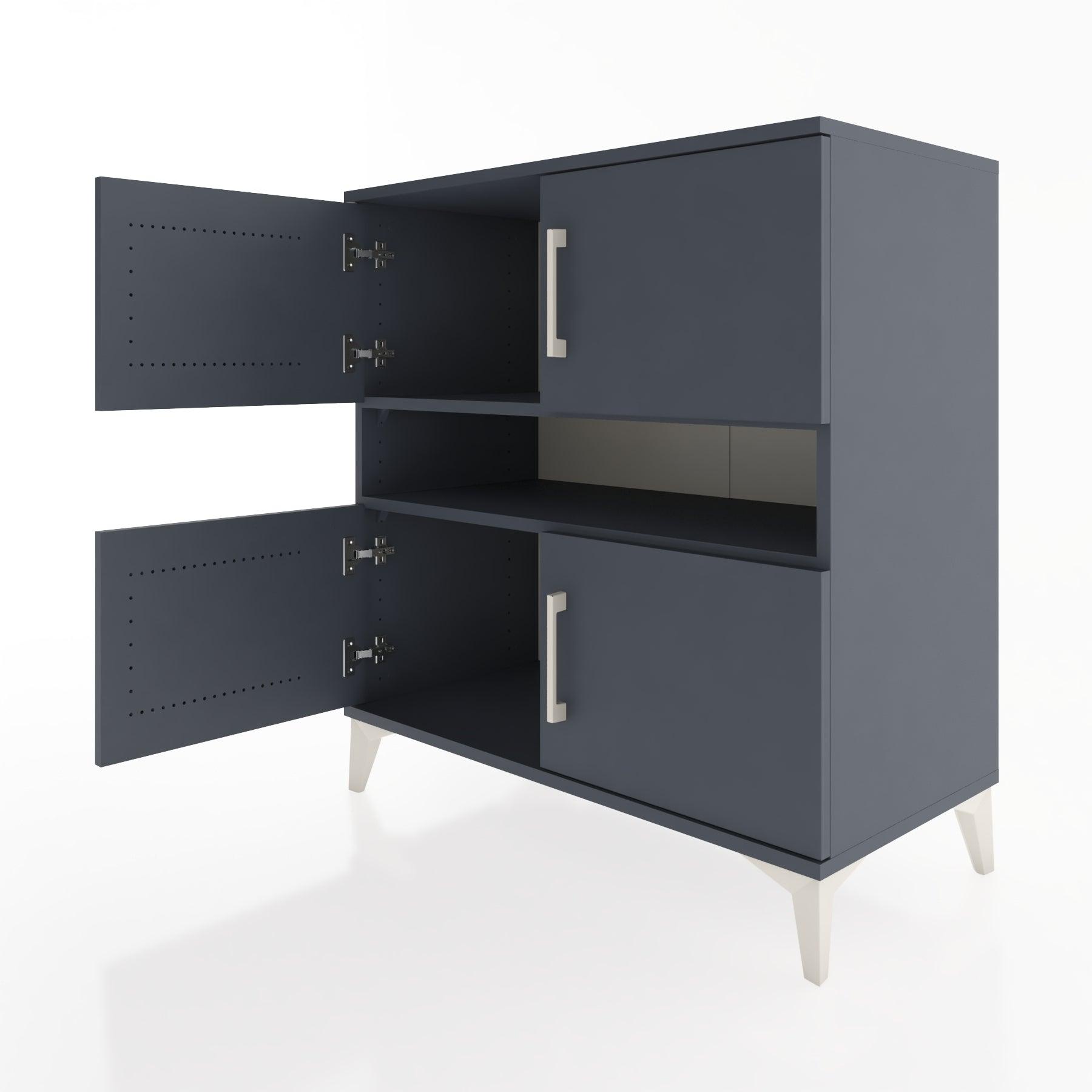 Woodntry Modular Dresser Anthracite 88x44x84 cm with Cover and Shelf KR104-2