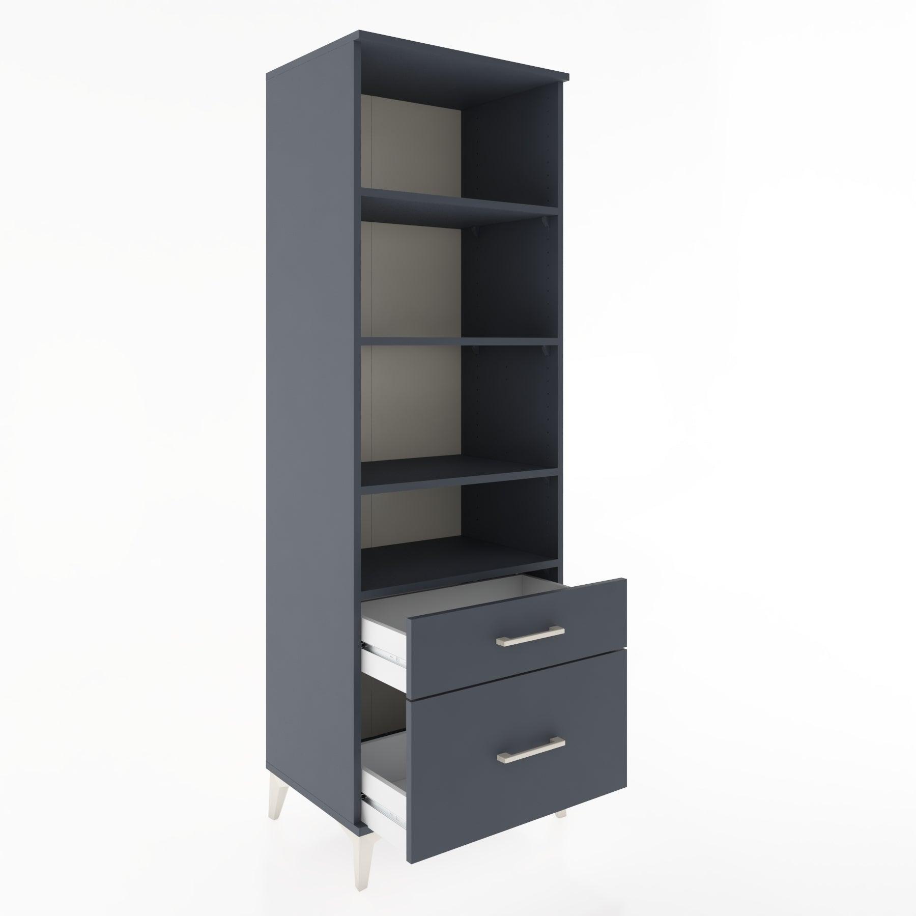 Woodntry Modular Cabinet Anthracite 60x44x170 cm with Drawers and Shelves CR43-2