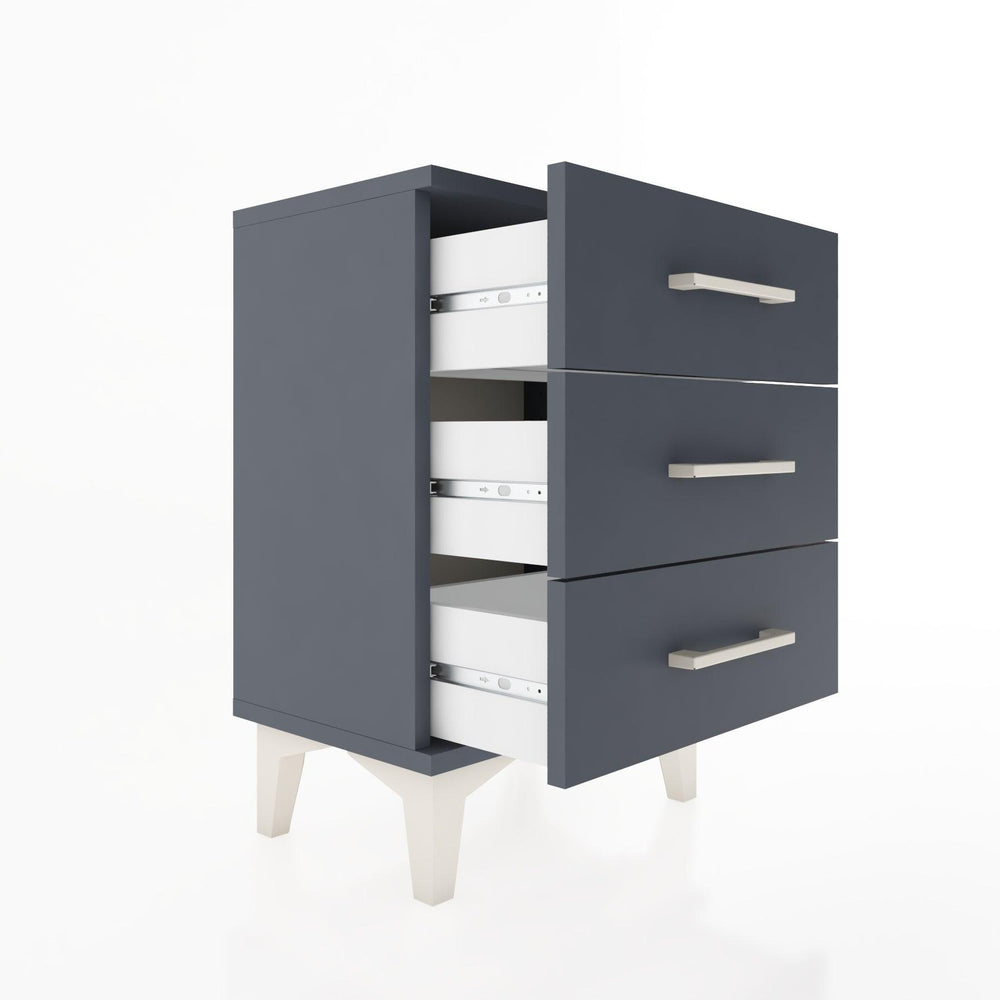 Woodntry Modüler Komodin Üç Çekmeceli 44x30x52 cm Antrasit - Woodntry