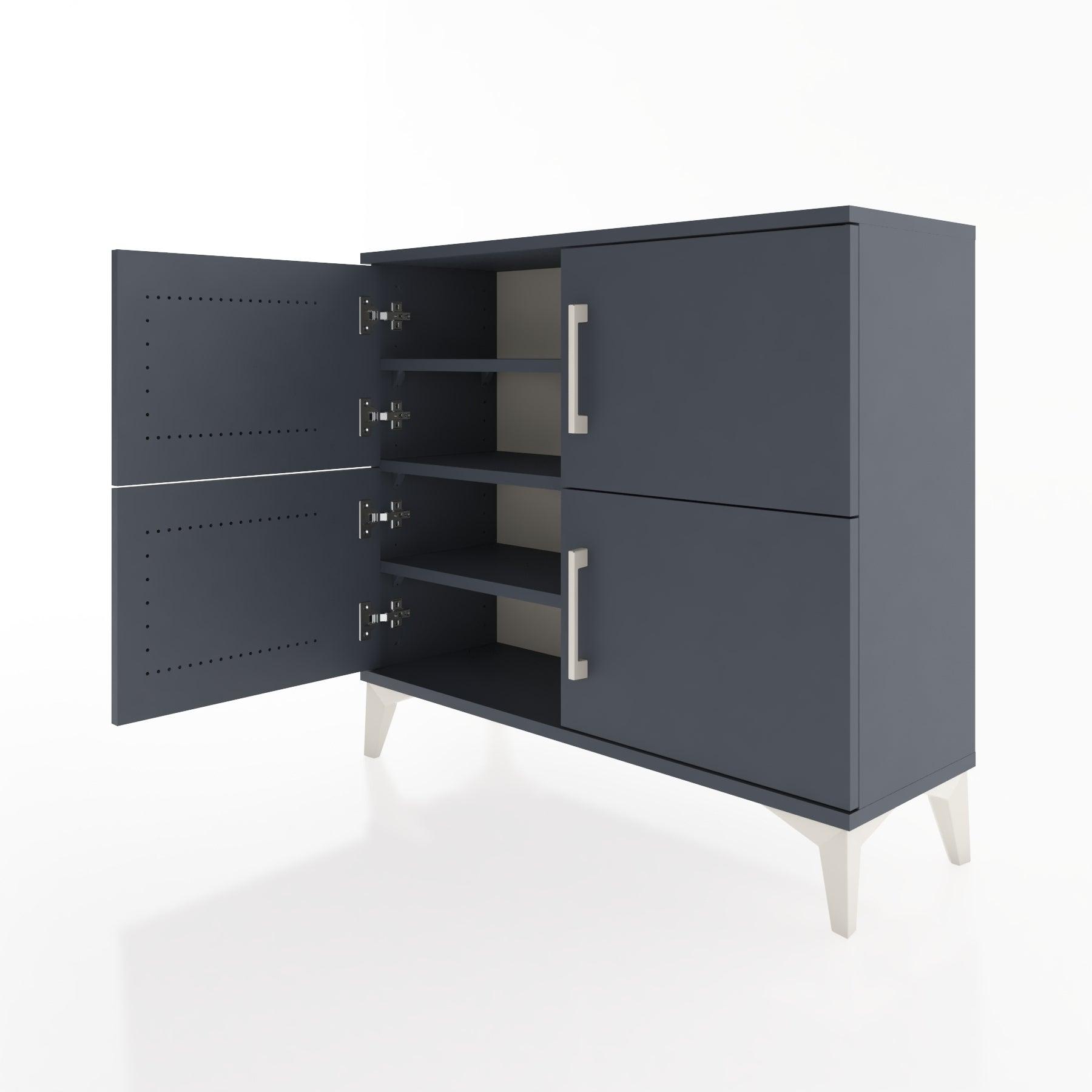 Woodntry Modüler Şifonyer Dört Kapaklı 88x30x68 cm Antrasit - Woodntry