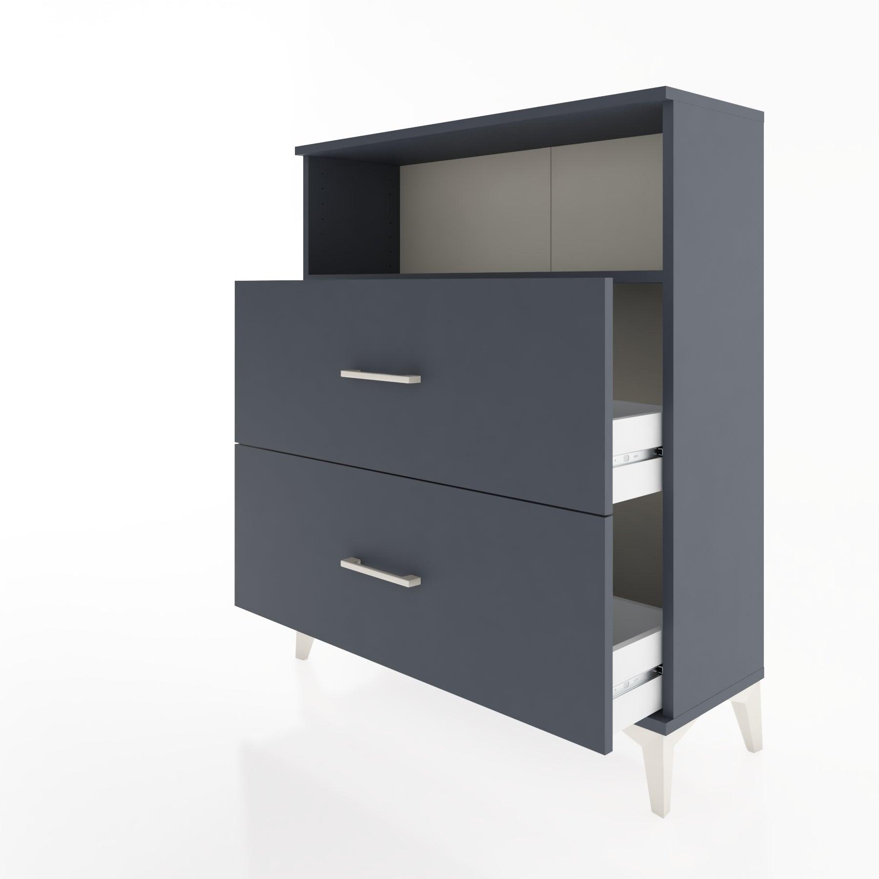 Woodntry Modular Dresser Anthracite 88x30x94 cm with Drawers and Shelves CR16-2