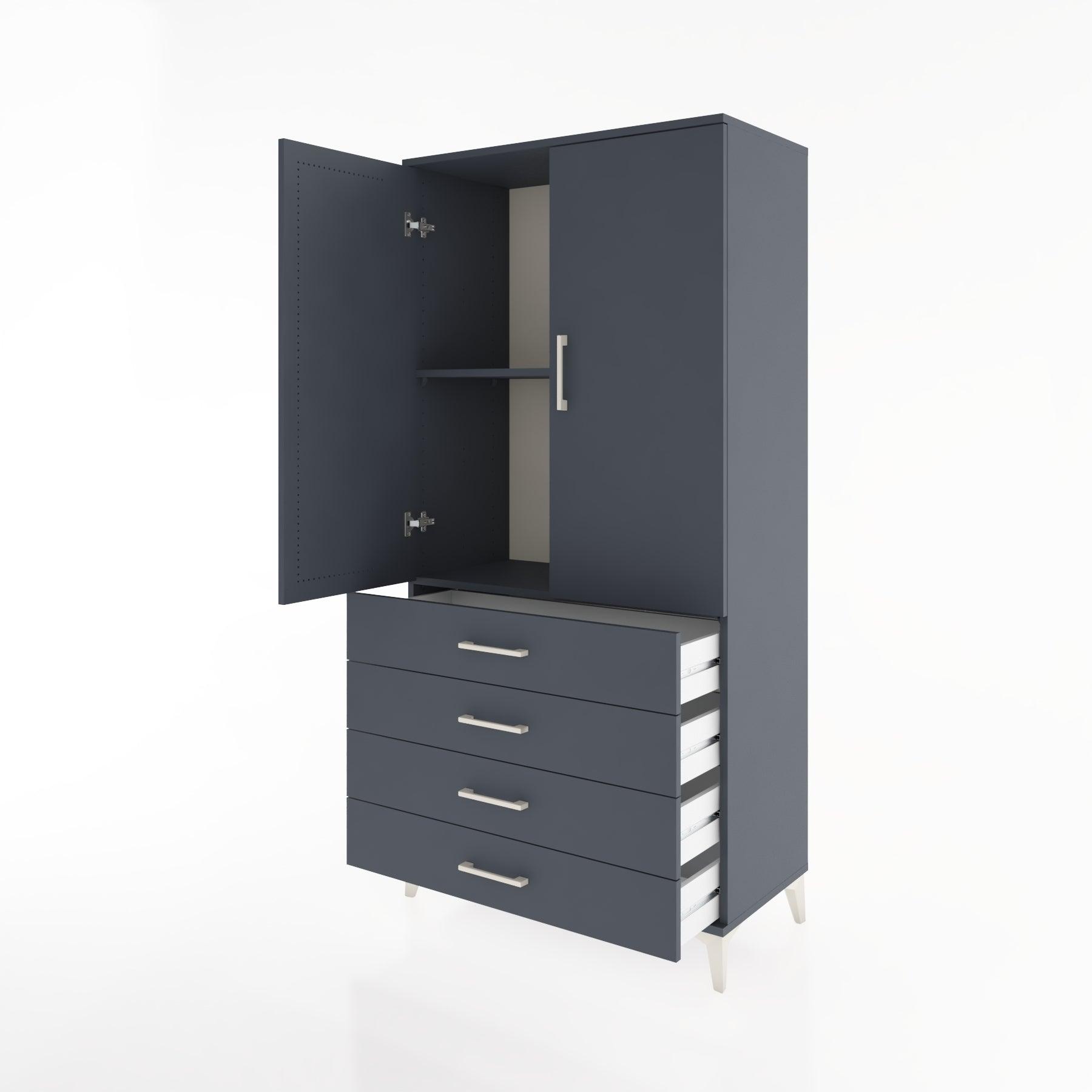 Woodntry Modular Cabinet Anthracite 88x44x170 cm with Doors and Drawers KC5-2