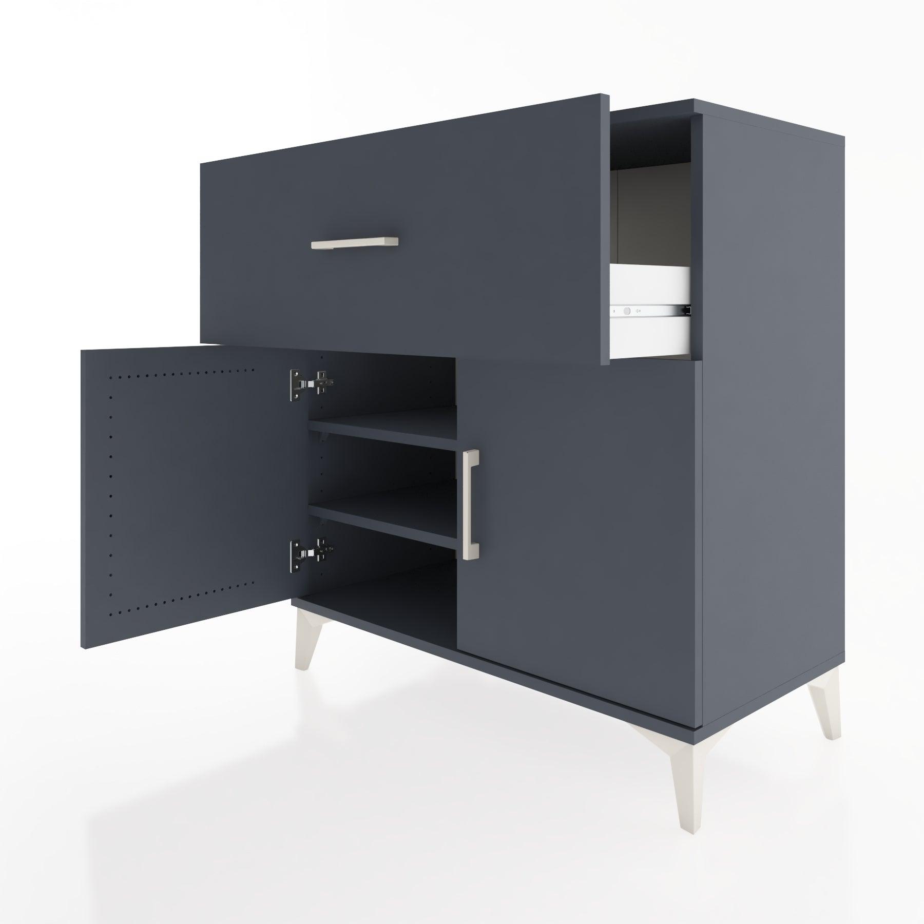 Woodntry Modular Dresser Anthracite 88x44x84 cm with Cover and Drawer KC49-2