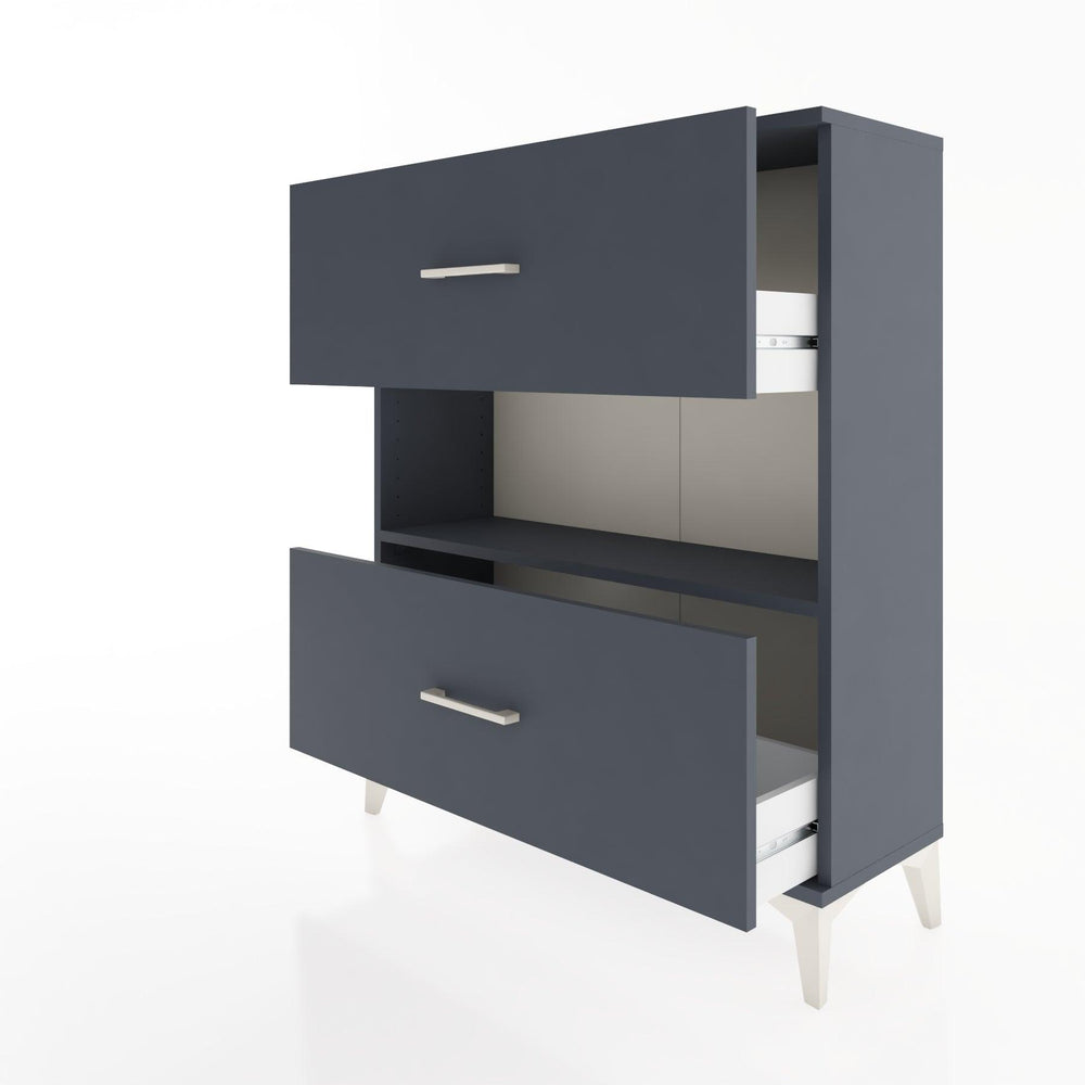 Woodntry Modular Dresser Anthracite 88x30x94 cm with Drawers and Shelves CR17-2