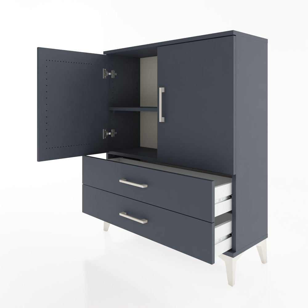 Woodntry Modüler Şifonyer Antrasit 88x30x94 cm Kapaklı ve Çekmeceli KC6-2