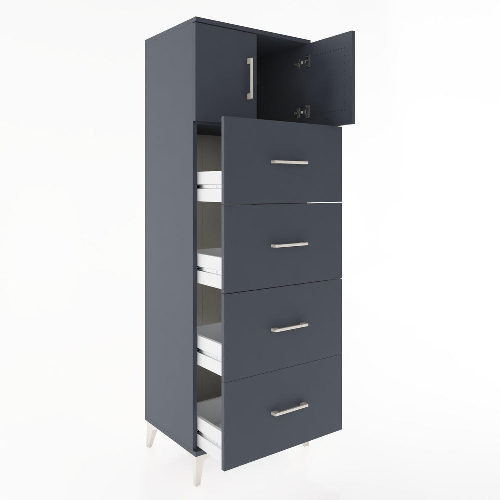 Woodntry Modular Cabinet Anthracite 60x44x170 cm with Doors and Drawers KC25-2