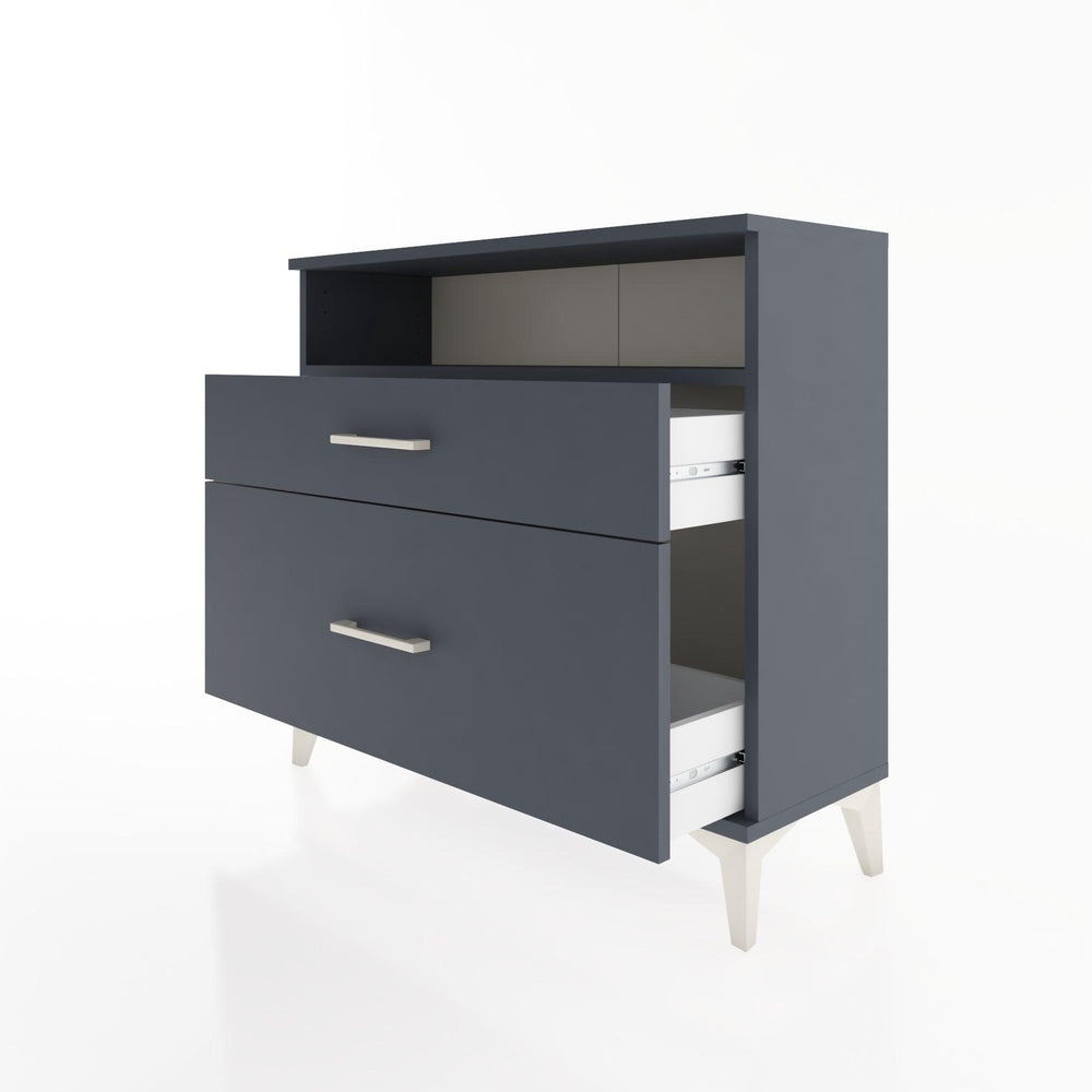 Woodntry Modüler Şifonyer İki Çekmeceli V6 88x30x68 cm Antrasit - Woodntry