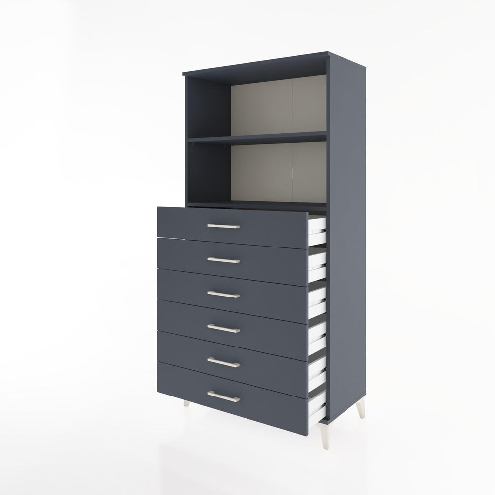 Woodntry Modular Cabinet Anthracite 88x44x170 cm with Drawers and Shelves CR34-2