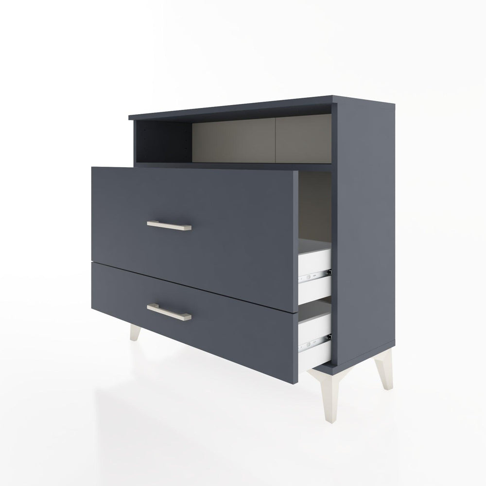 Woodntry Modüler Şifonyer İki Çekmeceli V7 88x30x68 cm Antrasit - Woodntry