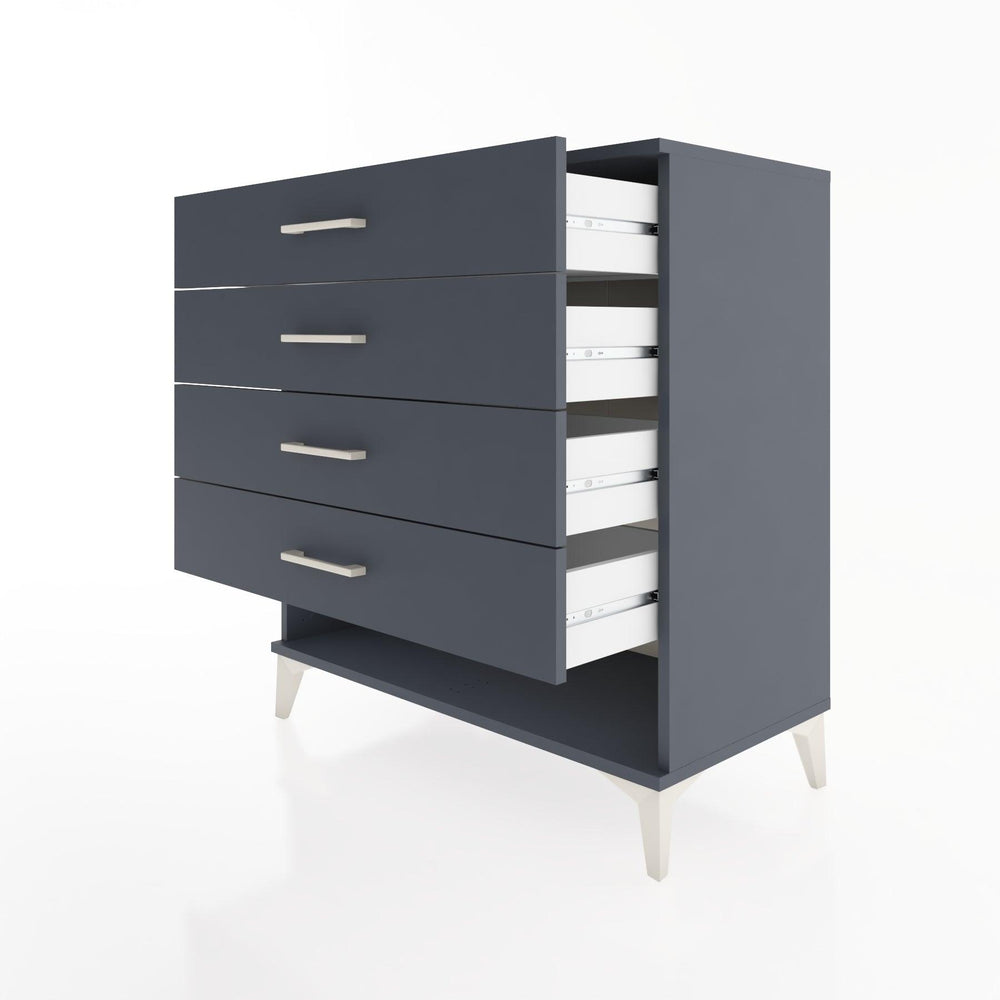 Woodntry Modüler Şifonyer Antrasit 88x44x84 cm Çekmeceli ve Raflı CR10-2