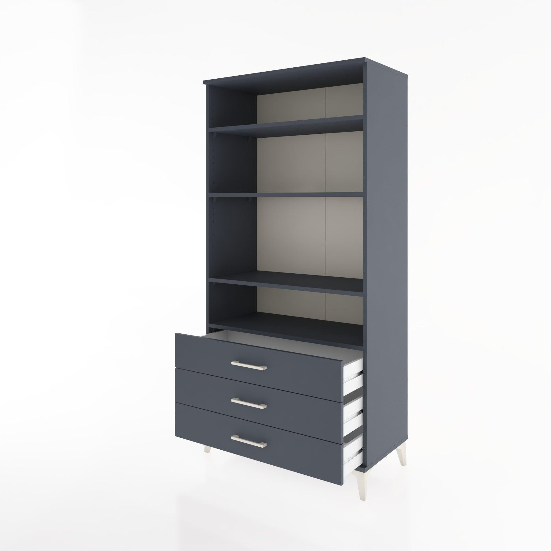 Woodntry Modular Cabinet Anthracite 88x44x170 cm with Drawers and Shelves CR37-2
