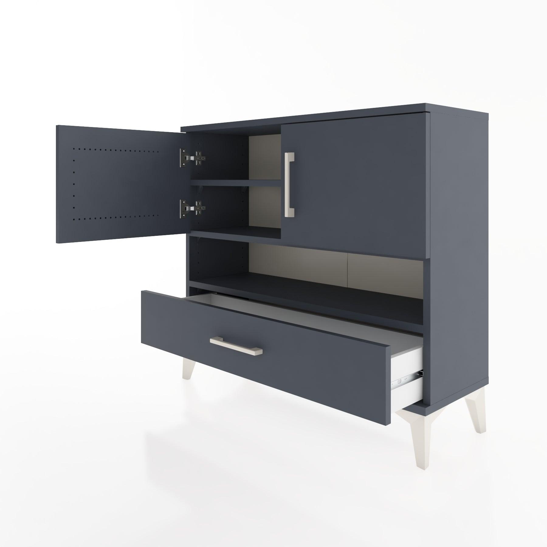 Woodntry Modüler Şifonyer İki Kapaklı T1 88x30x94 cm Antrasit - Woodntry