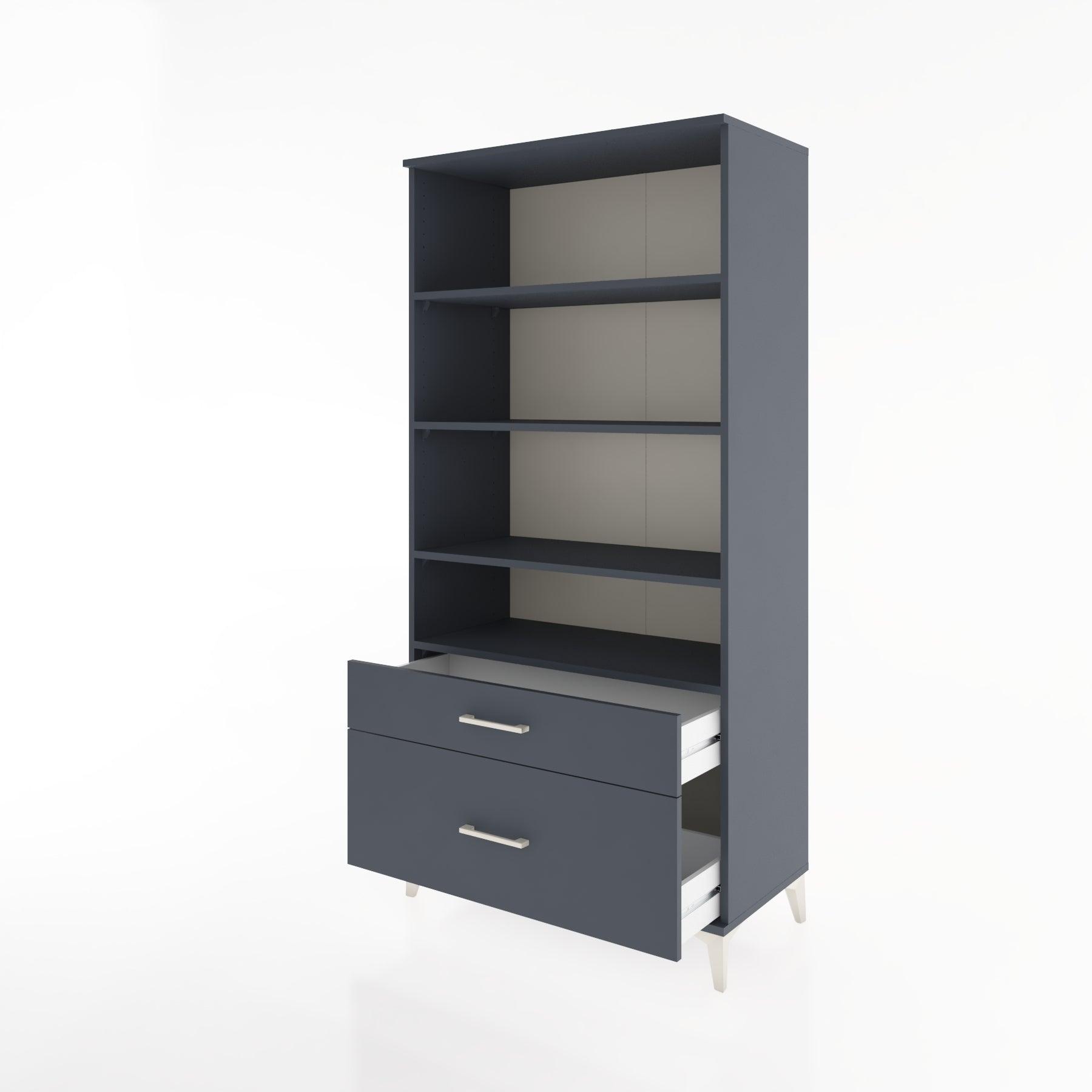 Woodntry Modular Cabinet Anthracite 88x44x170 cm with Drawers and Shelves CR43-2