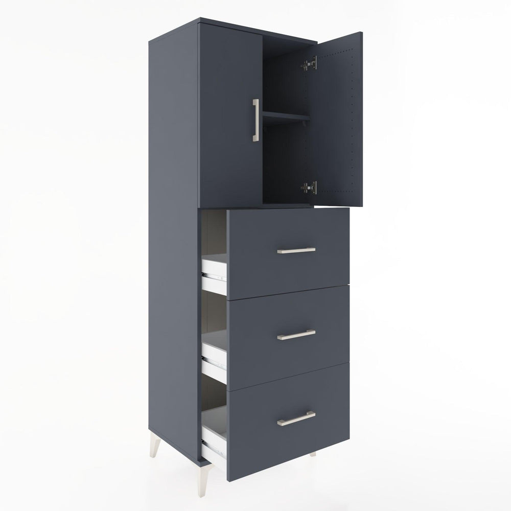 Woodntry Modular Cabinet Anthracite 60x44x170 cm with Doors and Drawers KC24-2