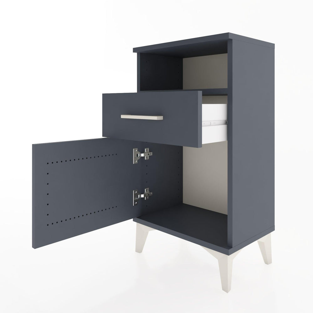 Woodntry Modüler Komodin Raf Çekmece Kapaklı 44x30x68 cm Antrasit - Woodntry