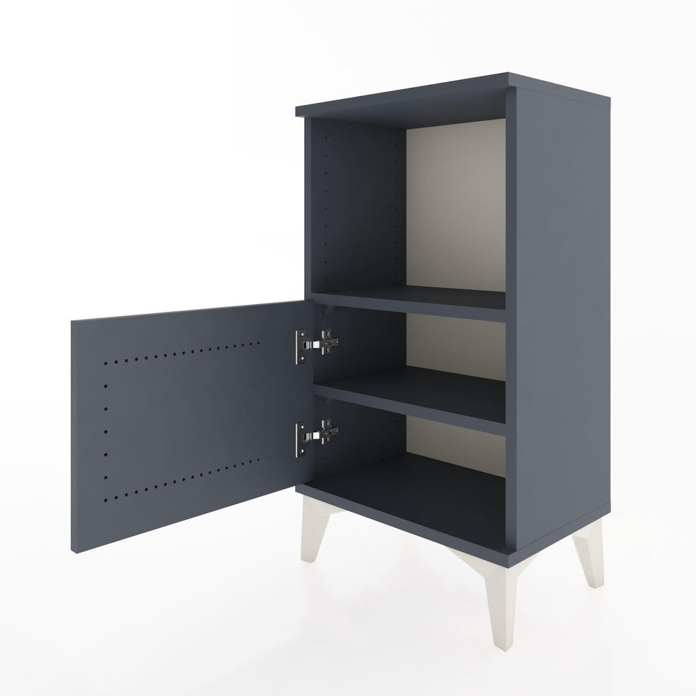 Woodntry Modüler Komodin Raf ve Tek Kapaklı V1 44x30x68 cm Antrasit - Woodntry