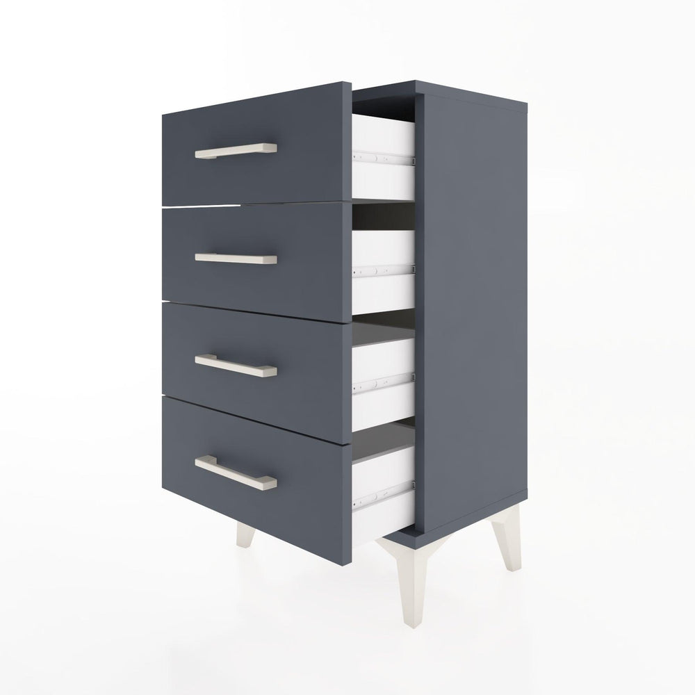 Woodntry Modüler Komodin 4 Çekmeceli 44x30x68 cm Antrasit - Woodntry